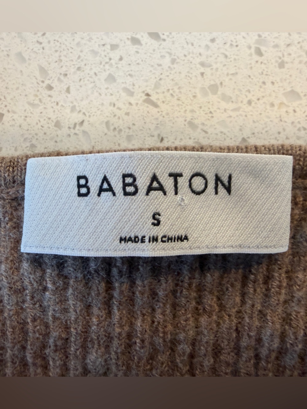 Aritzia Babaton Brown Wool/Linen Blend Ribbed Balloon Sleeve Sweater EUC - Picture 11 of 12